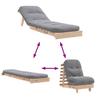 Futon Type Folding Sofa, With Mattress, 60X206X11 Cm, Pine