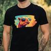 Men's T-Shirt Camel with Sunglasses Motif Cotton Size XS To 5XL