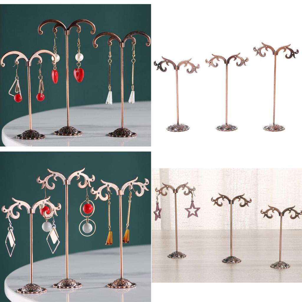 3x Iron T Bar Earring Necklace Jewelry Display Stand Rack
