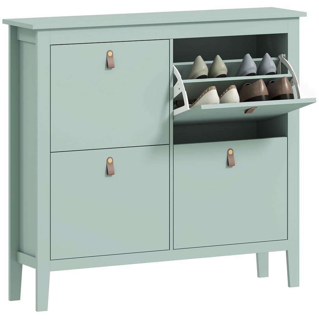 Modern Four-Drawer Shoe Cabinet - Green