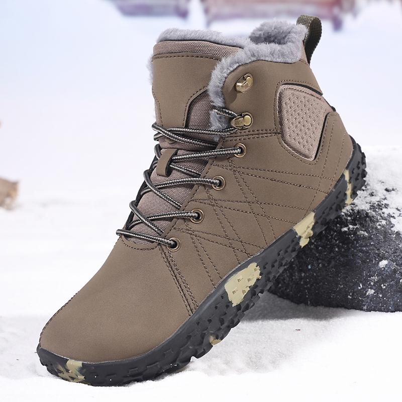 

Winter Warm Outdoor Wide Toe Barefoot Snow Boots Men Cotton Boots Breathable Walking Hiking Shoe Comfortable Zapatos Para Hombre 38 зелёный