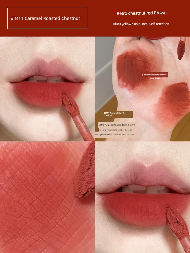 Sweet Milk Peach Powder! Akf Lip Mud M17 Fig Roasted Milk Low Saturation Natural Look Lipstick Lip Gloss