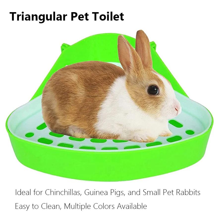 Triangle Fixable Litter Trays for Small Animals Pet Rabbit Hamsters Toilet Potty Bowl Corner Clean Supplies