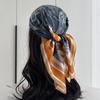 1 Pcs 27.5 Inches Satin Head Scarf Silk Like Hair Scarf Stain Bandana Hair Wrap Neck Scarf For Women(Brown)