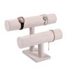 Double-Tier Bracelet Stand Bracelet Watch Jewelry Display Stand Desktop Horizontal Watch Stand for Bedroom Dresser Table