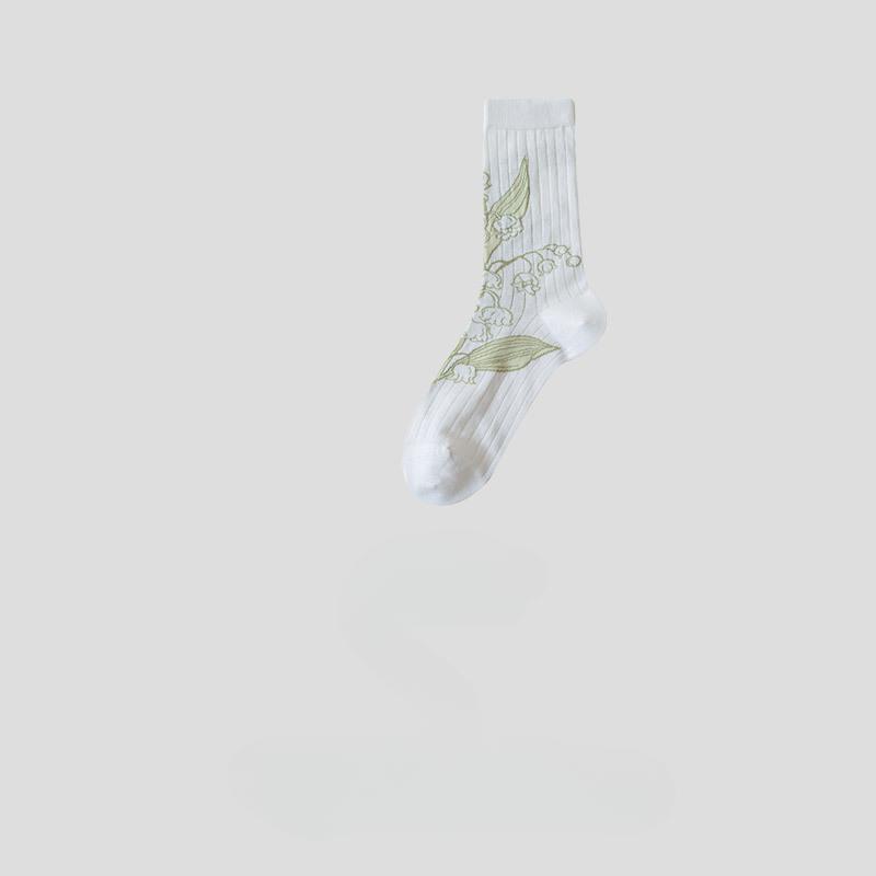 Spring/Summer Ultra Thin Vintage Crystal Silk Stockings for Women Socks for Women Mid-tube Stockings Breathable Cotton Sole Glass Silk Stockings