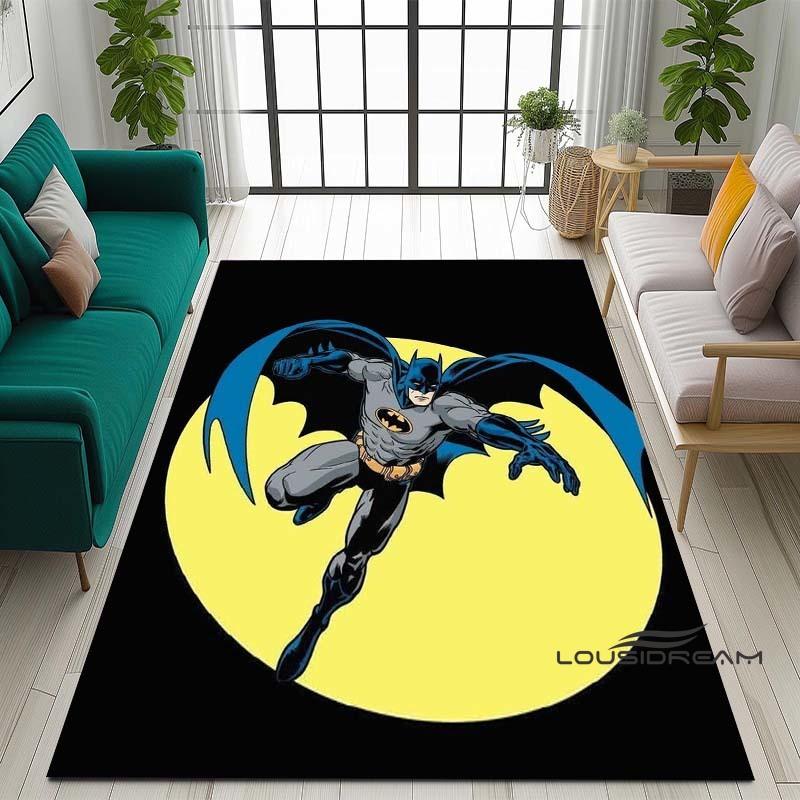 Cartoon Classic: Batman Area Rug — Batman Logo Accent Rug for Living Rooms & Kids' Bedrooms — Comfortable, Non-Slip, and Durable