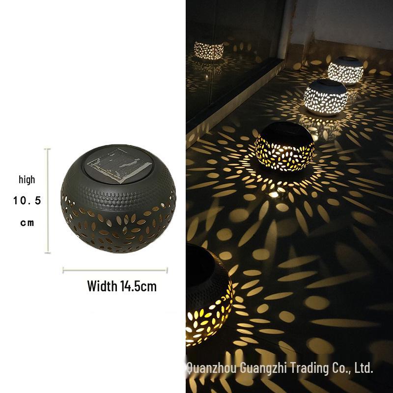 

Трансграничный солнечный фонарь: Кованый Железный Проекционный Светильник Пион для Сада и Двора.