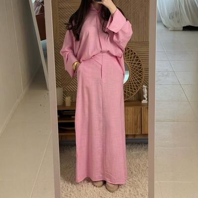 Spring and Autumn New European and American Women's Clothing Cross-border Long Sleeve Versatile Shirt Top Casual Skirt Two-piece Set