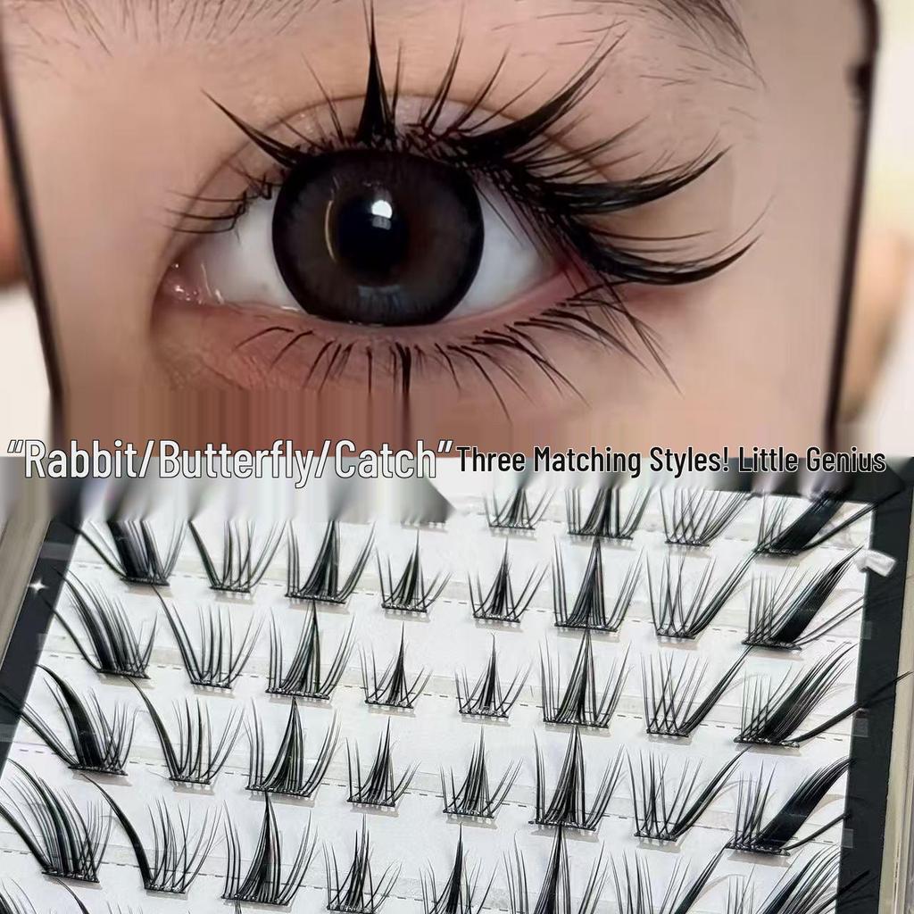 Little Genius Fox-Style Curly False Eyelashes - Natural Dense Daily Look