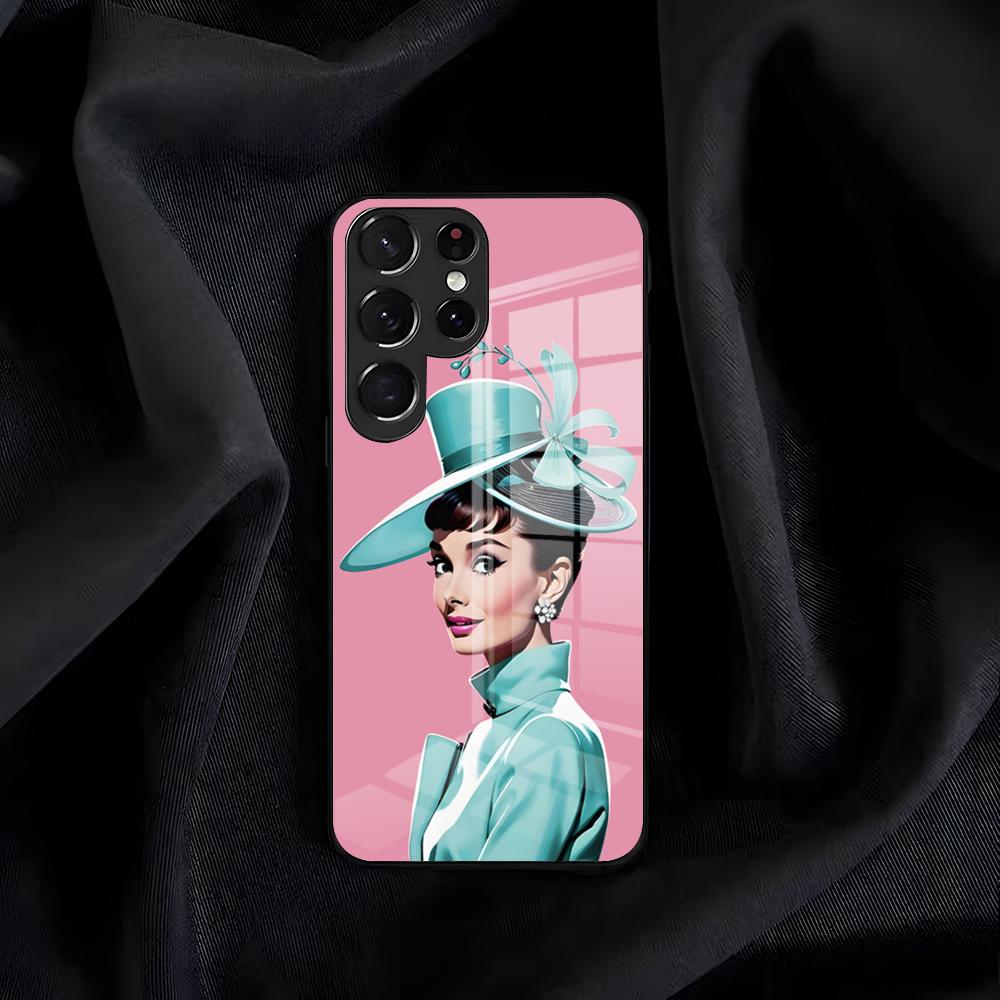 Actress Audrey H-Hepburn Phone Case For Samsung S26 S25 Edge S24 S23 S22 S21 S20 Ultra Plus FE Glass Cover