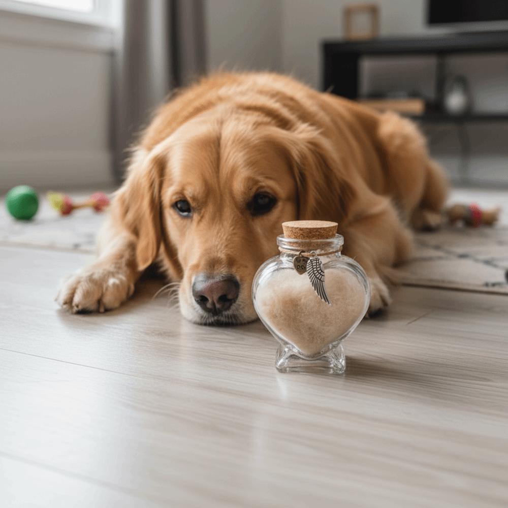Herzförmige Aufbewahrungsflasche für Tierhaare Glas-Gefäß für Tierhaare Andenken Tierkremation