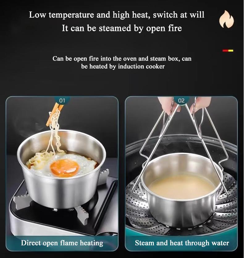 304 Stainless Steel Round Lunch Box3 /4 /5 Pces Set Refrigerator Crisper Airtight Food Box Microwave Heating Fresh-keeping Box