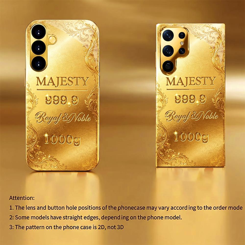 Elegantní 1000g Royal Gold Bar pouzdro na telefon s26 ultra pouzdro s25 ultra pouzdro sklo pro Samsung Galaxy S26 S25 S24 S23 S22 FE, Ultra, Plus