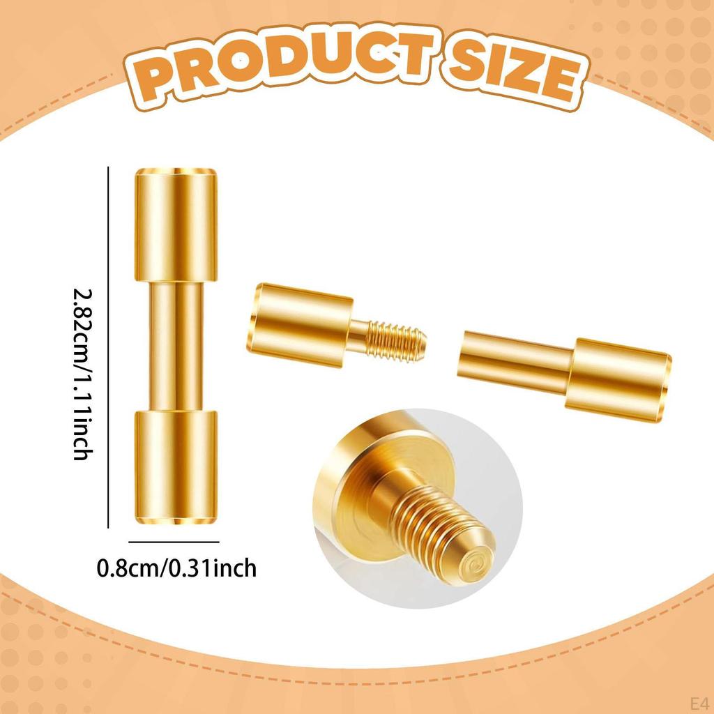 10 Pieces Brass Bracket Bolt Fasteners Screws Rustproof DIY Hardware Tool,Lock Rivets Making