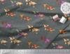Soimoi Gray Japan Crepe Satin Fabric Check & World Map Print Sewing Fabric Metre 42 Inch