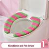 Dopamin-Streifen Winter Plüsch Toilettenmatte & Universelle Toilettensitzauflage