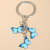 Cute Colorful Butterfly  Enamel Flying Animals Key Chains For Women Girls Accessorie Handmade Jewelry Bag Charm