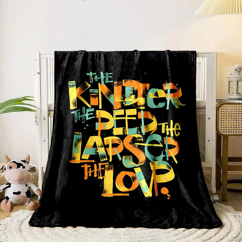 

Colorful hand-lettered text with splashes of orange, yellow, and teal. for all seasons blanket lunch break throw gift 80cm x 120cm