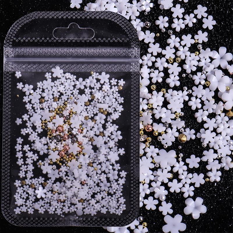 Bijuterii Nail Art Tridimensională Floare cu Cinci Petale Rășină Floare Mică Vârf de Deget Decorare Nail Art Mixt