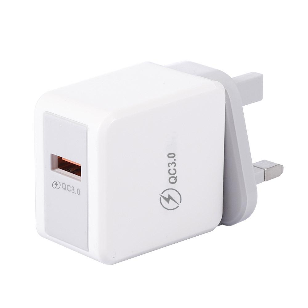 QC 3.0 Fast Phone Charger | UK, US, EU Specs | Single USB Travel Charger