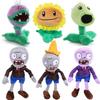 JHESAO Plants Vs. Zombies PVZ Plush Plant Set Toy Bean Shooter Purple Gray Conehead Zombie 1 2 Soft Chopper Doll Sunflower Figure