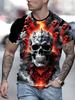 Men's Short Sleeve Tee 3D Skull Print Tops Crew Neck T-Shirts Summer Oversized T-Shirt Hip Hop T-Shirts for Men Luxury T-Shirt