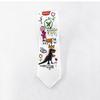 Graffiti Printing Hip Hop Punk White Tie Women Fashion Y2k Kawaii Necktie Casual Shirt Ties For Woman Gift Box