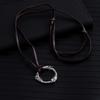 Game Merchandise Domineering Viking Eight-Character Dragon Leather Rope Necklace High-End Alloy Retro Trendy Cool Personality Men'S Neck Chain