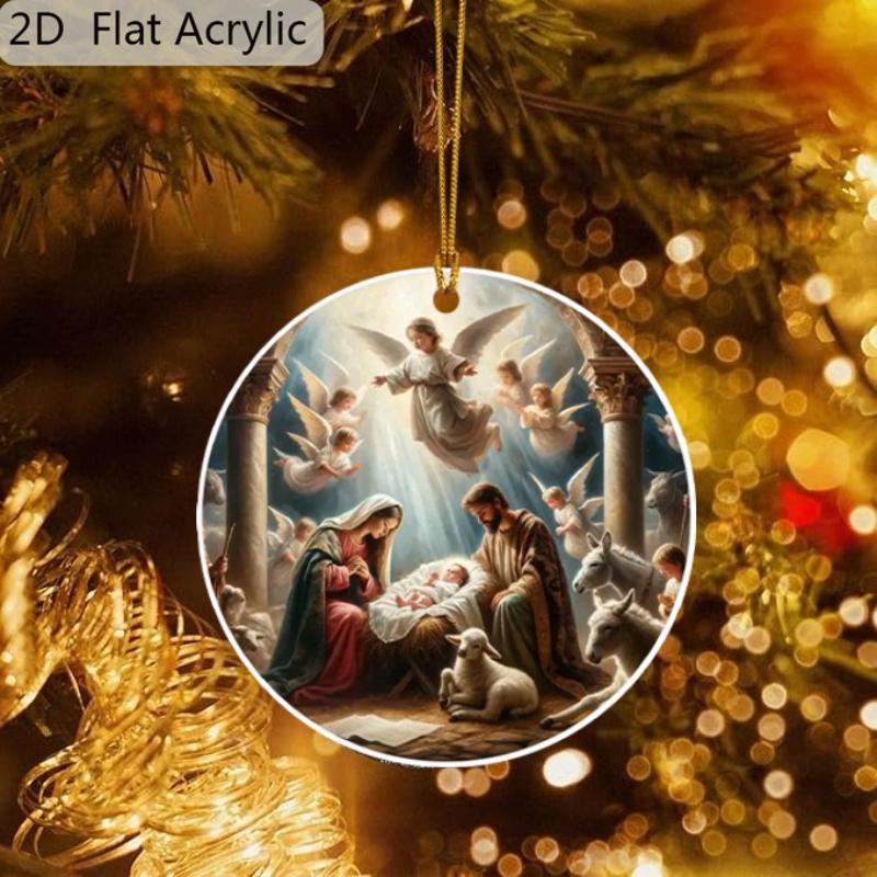 2D Acrylic Retro Style Christmas Scene Decoration, Indoor and Outdoor Decoration - No Need for Batteries/electricity, Store Decoration, Durable Ou