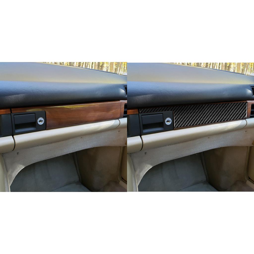 For Mercedes-Benz S-Class W126 1980-1991 Carbon Fiber Co-pilot Instrument Dashboard Panel Cover Trim Car Accessories Sticker