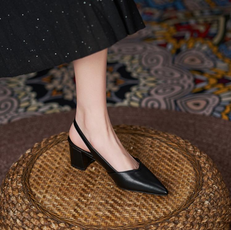 Scarpe da Donna Saldo Caldo Slingback Donna Tacchi Alti Bocca Bassa Ufficio e Carriera Sandali Sexy Slip-on a Punta Taglia 31-44