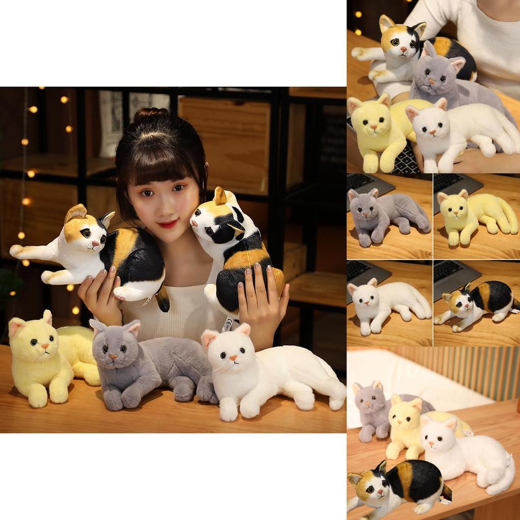 Cute And Cuddly Cat Plush Toy Realistic Animal Stuffed Doll For Kids Perfect Birthday Gift