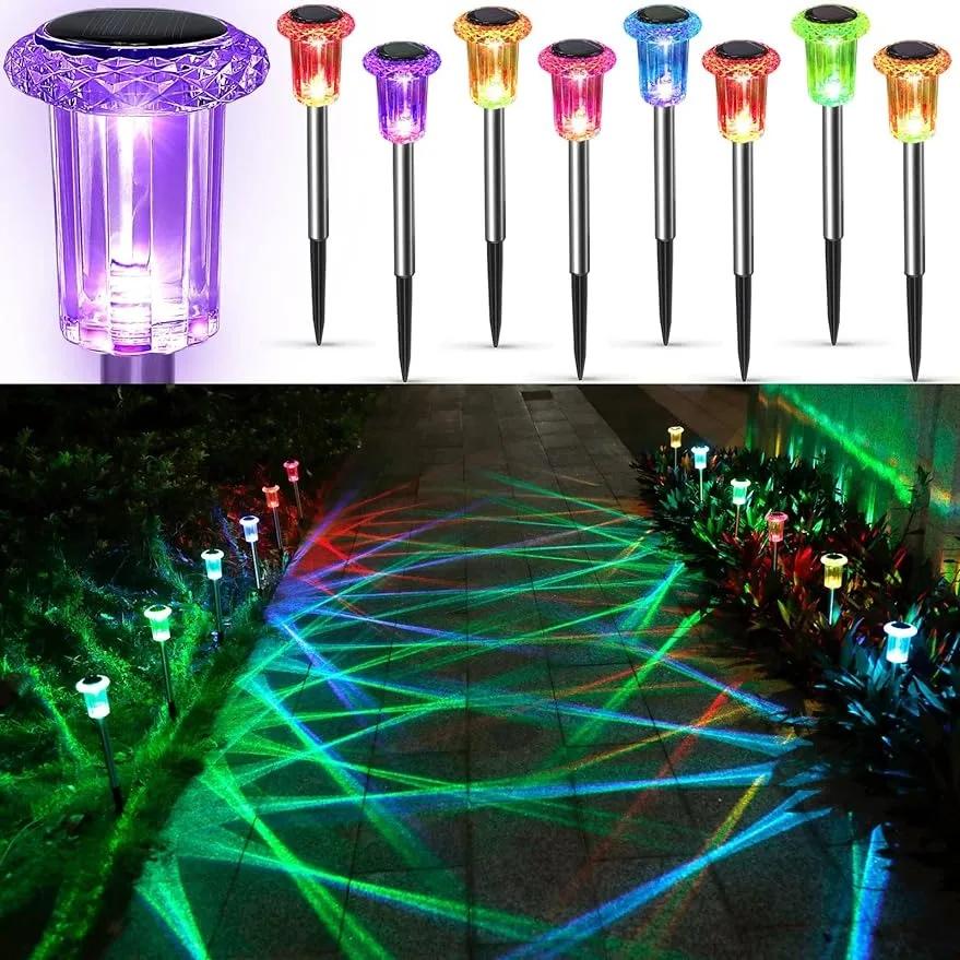 Waterproof Solar Lawn Lights Outdoor Stainless Steel Garden Yard Walkway Lawn Decor Night Lights Landscape Lighting