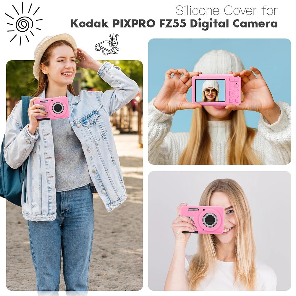 For KODAK PIXPRO FZ55 Digital Camera Cover Soft Silicone Protective Case Slim Fit Camera Bag Outdoor Travel Camera Protect Case