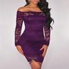 European and American Off-Shoulder Lace Bodycon Evening Dress