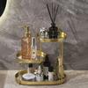 Golden Luxury Metal Storage Rack,Toiletries,Skin Care Cosmetics,Bathroom Supplies Storage Organizer Shelf Bathroom Accessories