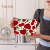 Cosmetic Storage Bag Heart And Cherrt Printing Contrast Color Makeup Organizer Zipper Closure Large Capacity Portable with Hanging Strap Beauty Bag