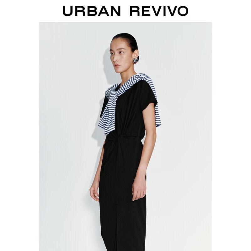 UR 2026 Spring Women's Twisted Neck Dress