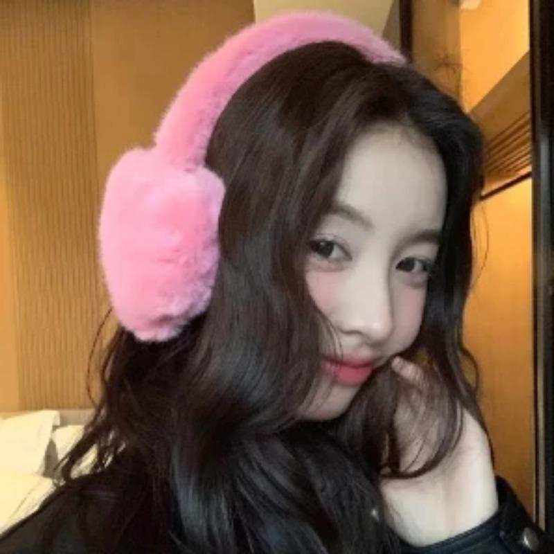 Women Bow Knot EarMuffs Kawaii Heart Fluffy Ear Muffs Cold Protection Women Ear Cover Thickened Plush Japanese JK Girls Earplugs