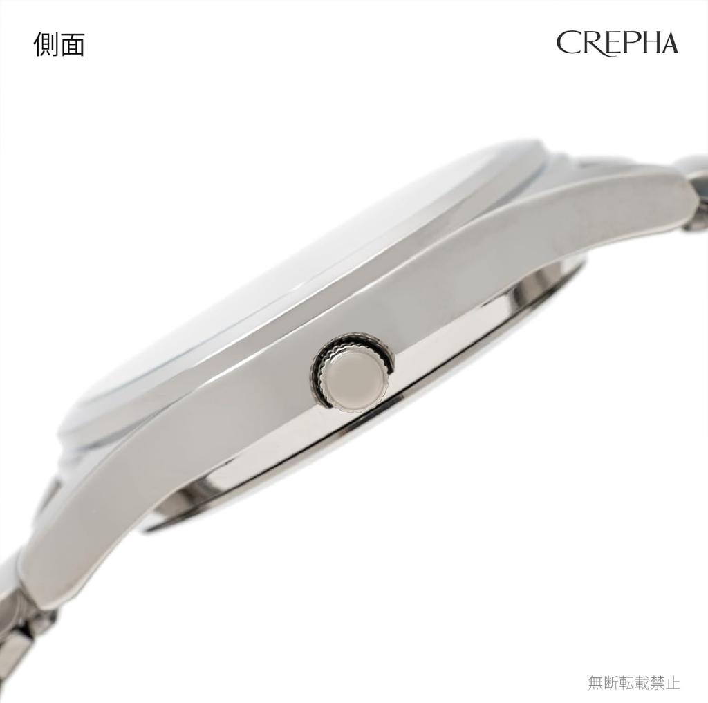 CREPHA Analog Japanese Quartz 3 ATM Water Date Simple and Stainless Steel 20mm Band Suitable for High School and Junior High School Available in White