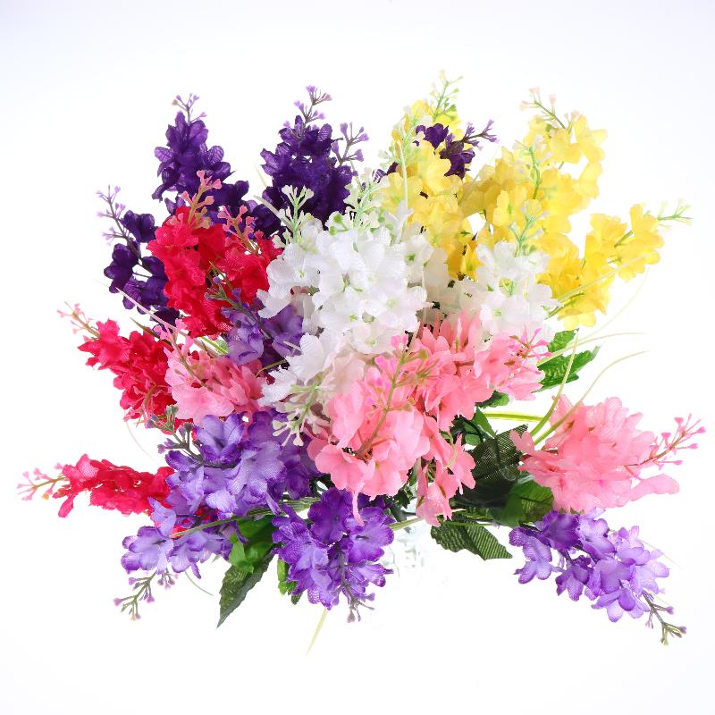Artificial Hyacinth Lavender Bouquet Fake Flowers For Home El Garden Wedding Decoration Plastic Floral Arrangement