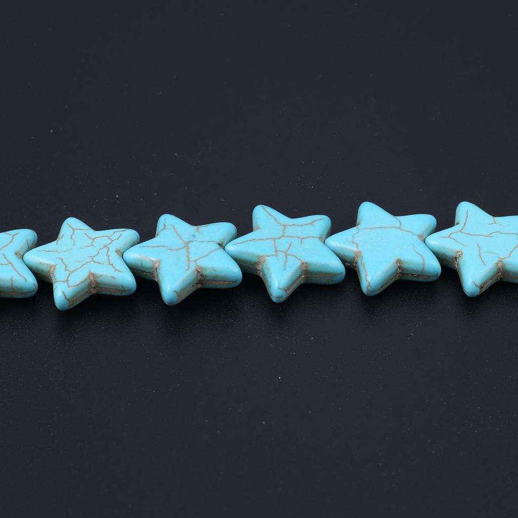 Energy Natural Stone Beads, Bohemian Style Star Blue Turquoise Loose Spacer Beads for Jewelry Making DIY Christmas Gifts Crafts Beading 38cm