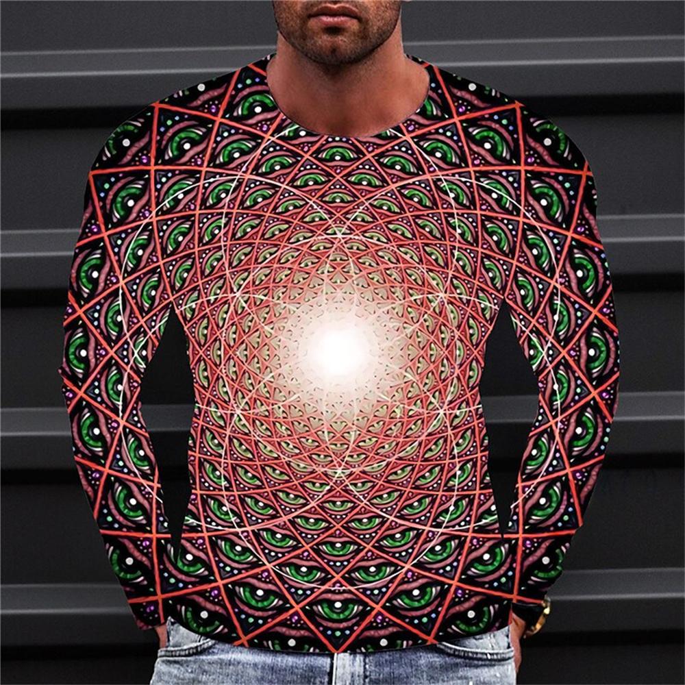 

Чоловіча футболка з довгим рукавом, 3D-друкований візерунок, весняно-осіння мода, повсякденна завелика футболка з круглим вирізом, ретро, ​​вуличний одяг, топ 6XL