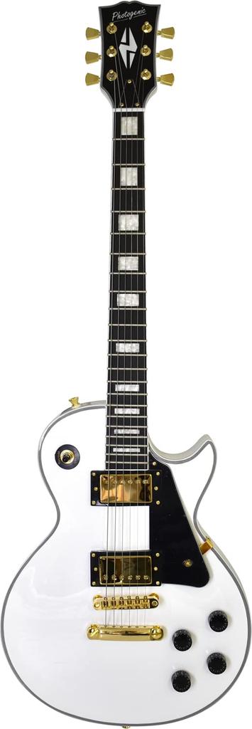 PhotoGenic Electric Guitar LP Custom Type White Wrench LP-300C/WH [Soft Case/Shield/Adjustment Included]