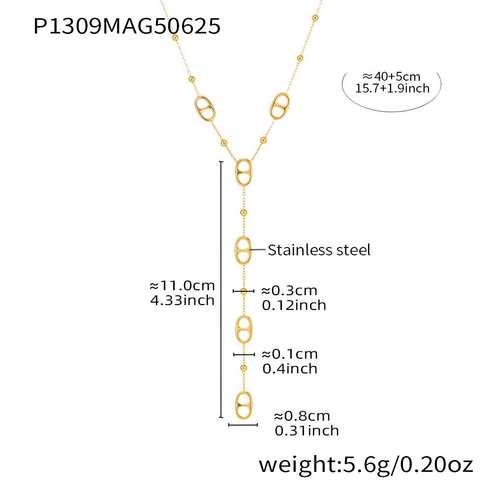 Stainless Steel Gold-Plated Ferris Wheel Pendant Necklace - Light Luxury & Elegant Style