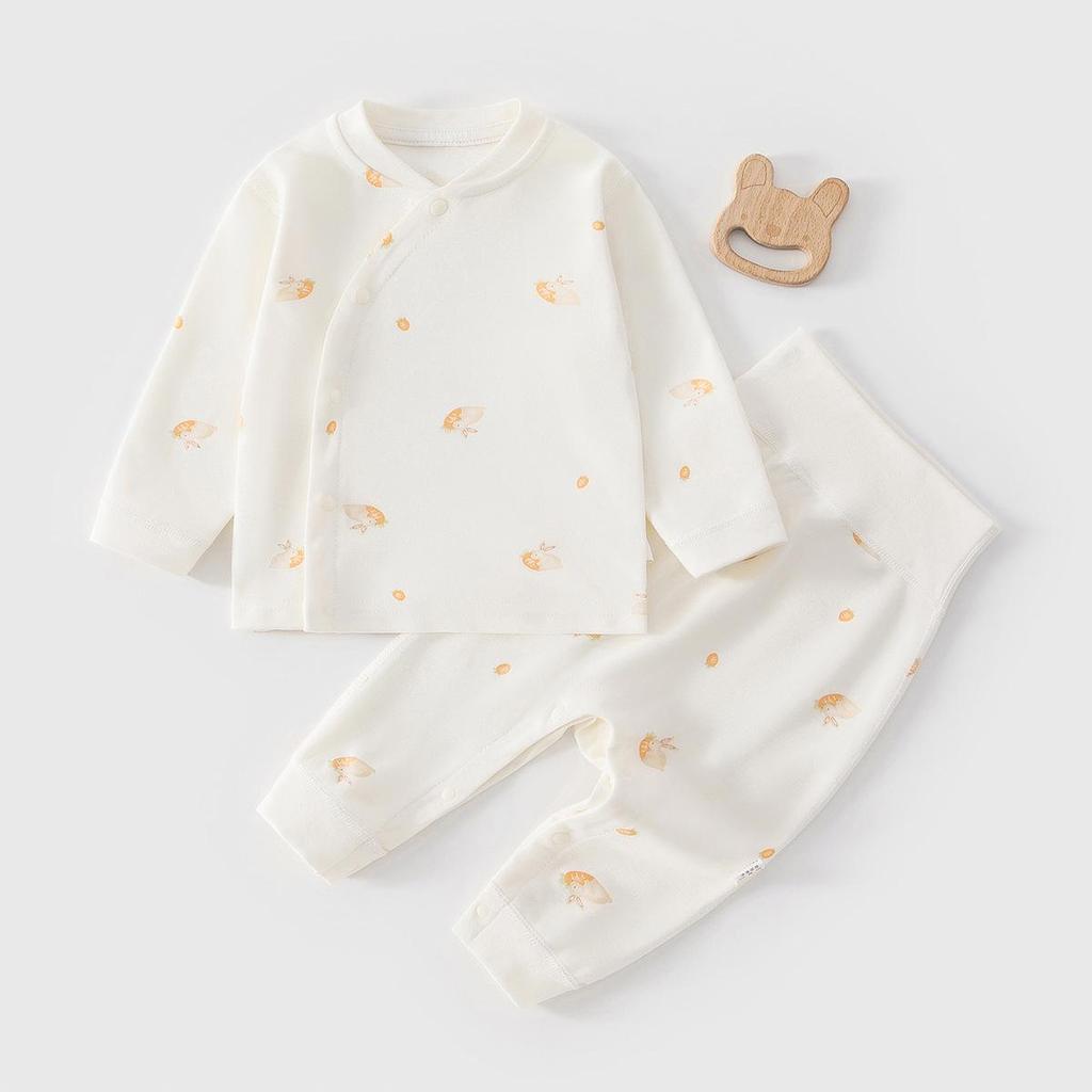 Pure Cotton Baby High-Waisted Two-Piece Set - Newborn Autumn Pajamas