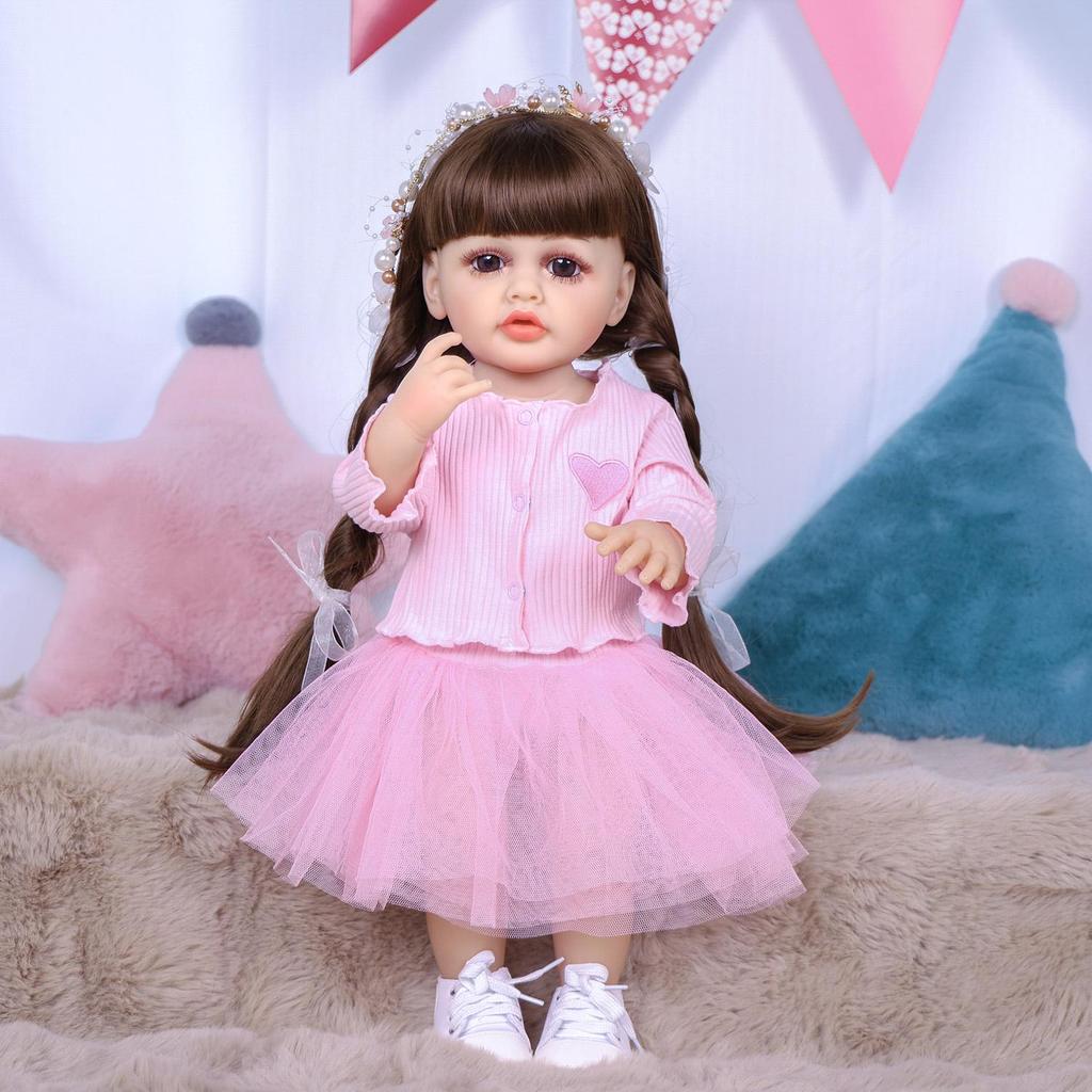 KEIUMI 55cm Reborn Baby Dolls Looks Like Princess Full Vinyl Can Bathe Babies Doll Newborn Girl Playmates Christmas Birthday Gifts