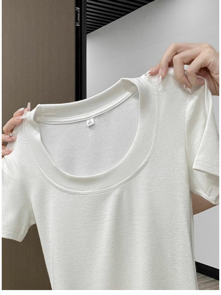 Тщательно подобранный желтый кроп-топ с короткими рукавами для женщин - Летний облегающий