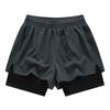 2 In 1 Men's Outdoor Running Shorts Quick-drying Fitness Training Double Layer Sweatpants New Sport Bottoms Bodybuilding Pants